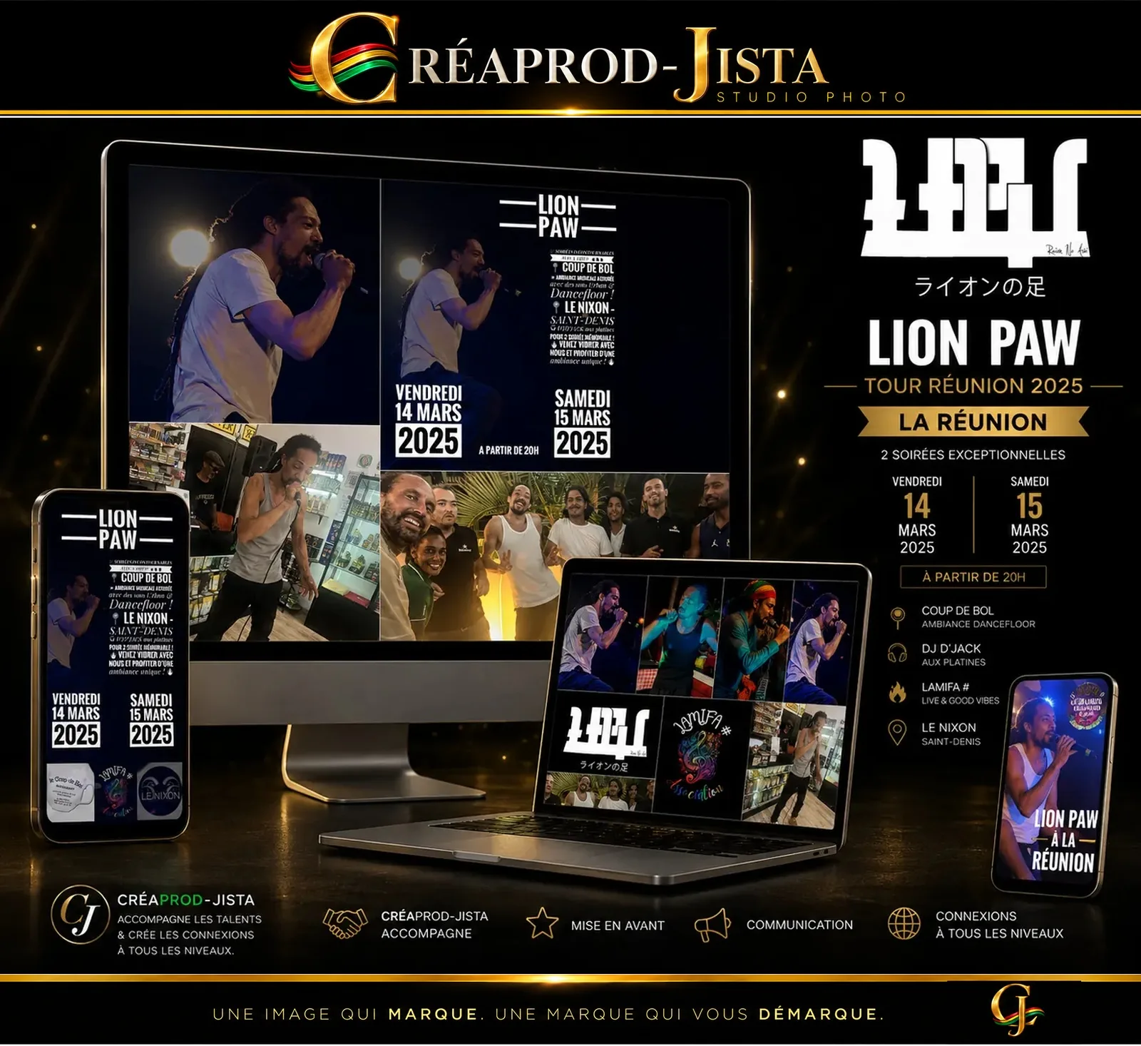 Maquette web Lion Paw — Tournée Réunion 2025