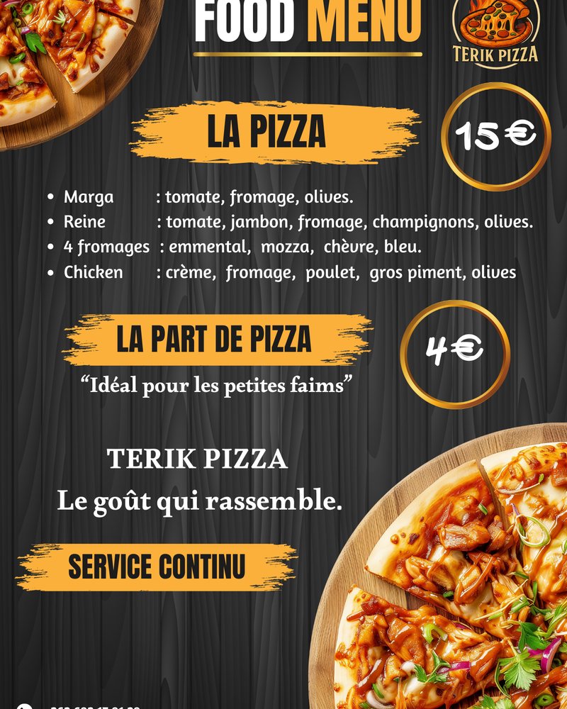 Affiche événementielle Food Menu, Terik Pizza