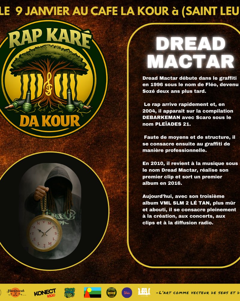Carte de présentation — Dread Mactar, RAP KARÉ DA KOUR